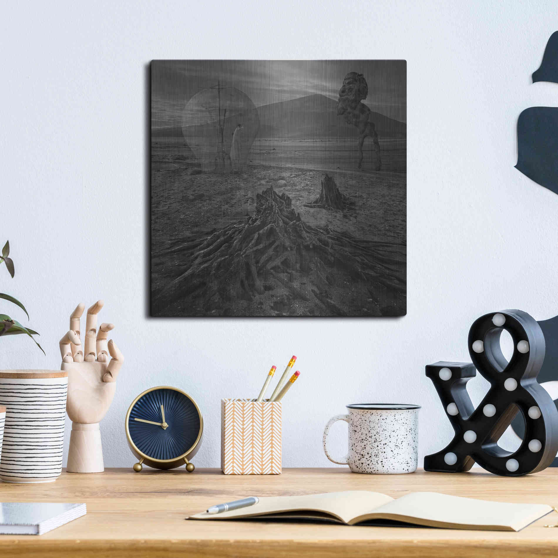 Luxe Metal Art 'Meeting With Faun' by Dariusz Klimczak, Metal Wall Art,12x12